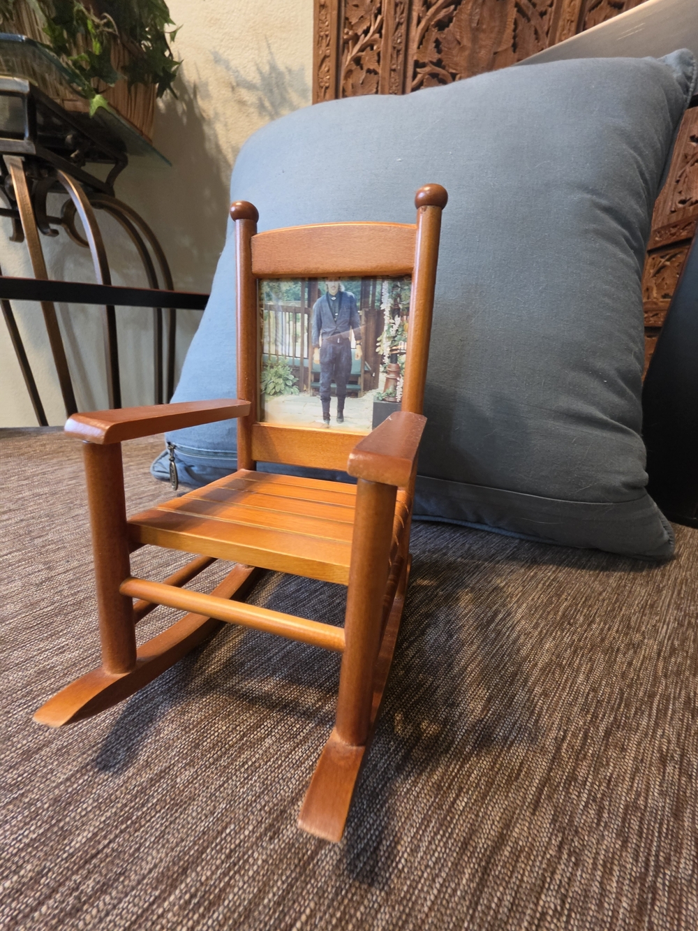 Source Unknown Vintage Mini Wooden Rocking Chair Picture Frame - Brown